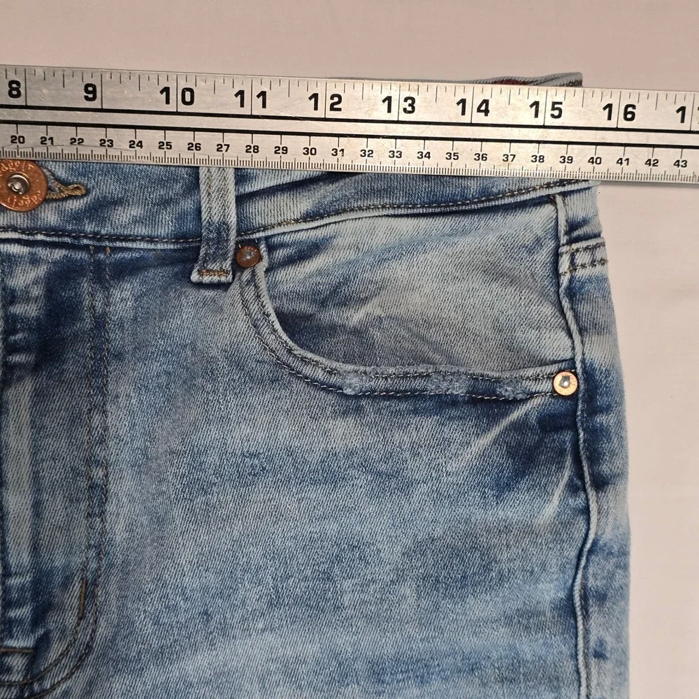 Edgely High Rise Flare‎ Jeans Light Wash Acid Denim Size 12 Short 751408
